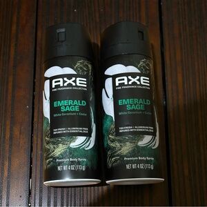Axe Emerald Sage Body Spray Deodorant White Geranium + Cedar 4 Oz 72H (2 Pack)